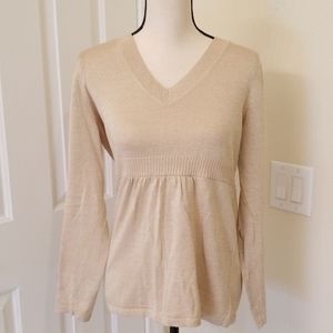 Ann Taylor V neck gold sweater